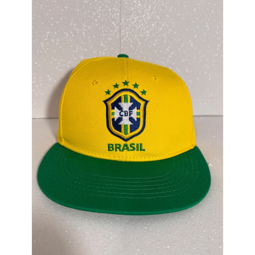 Fan Ink CBF Brasil National Team Soccer Snapback Hat Yellow Green Official NWT